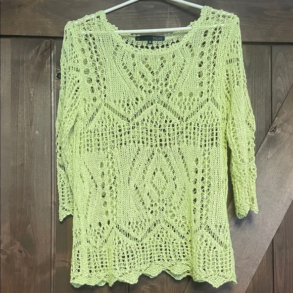 Ness Sweaters - NESS Light Green Knit Sweater